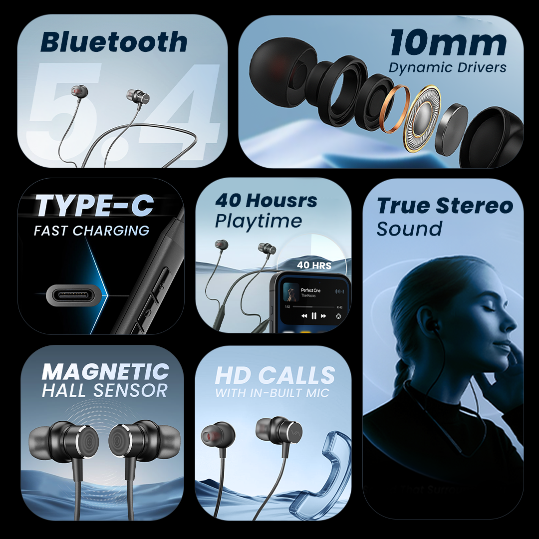 VIDA Neckblaze Z10 Wireless In-Ear Neckband, 40Hrs Playtime