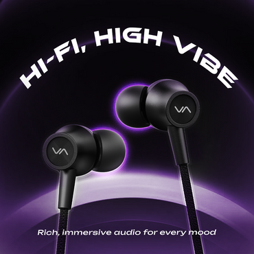 VIDA Wrapbeatz V10 Wired Earphones with Braided Cable, Hi-Fi Sound 3.5mm Jack