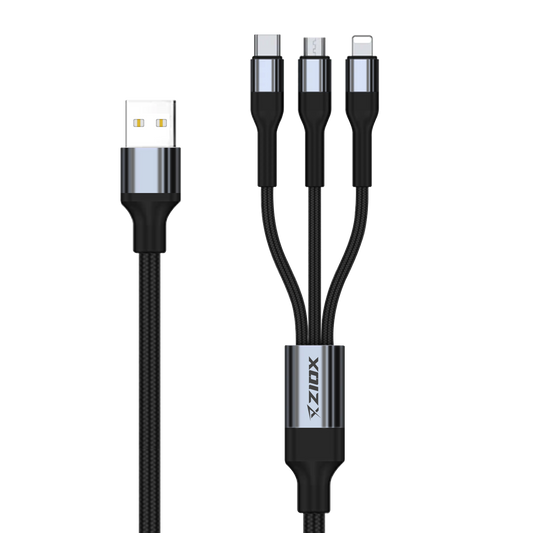 ziox Knot 602 3 in1 Braided Cable Super fast Charging